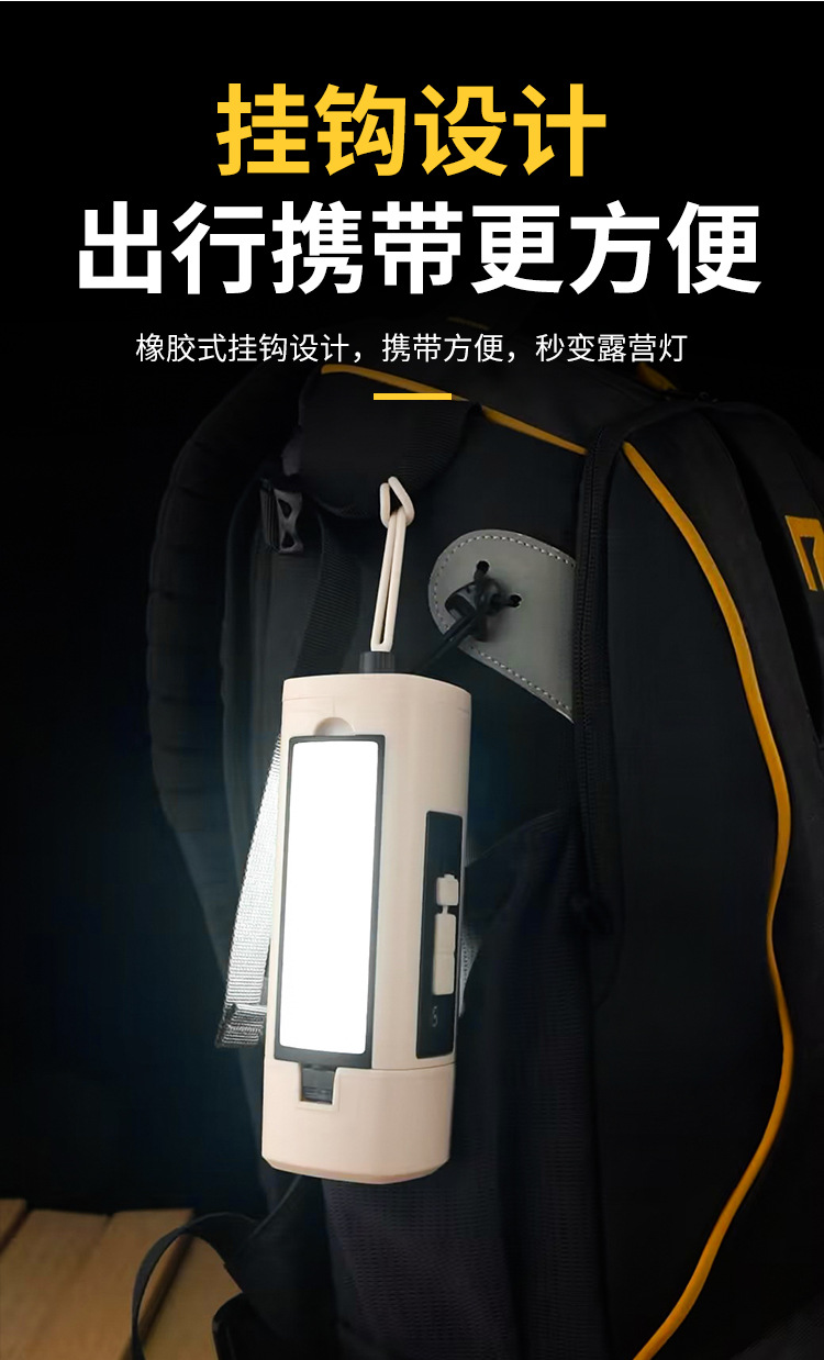 新款户外露营灯 高光LED便携式手电挂灯可折叠家用帐篷灯野营灯详情11