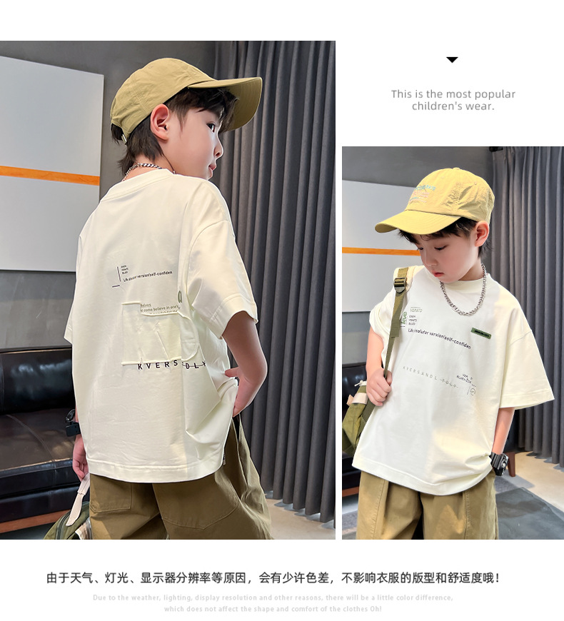 男童短袖T恤夏装2024新款儿童夏季纯棉上衣男孩中大童原创半袖潮t详情19