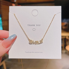 日韩风小众设计感钛钢项链女系列几何形网络爆款潮气质锁骨链批发详情3