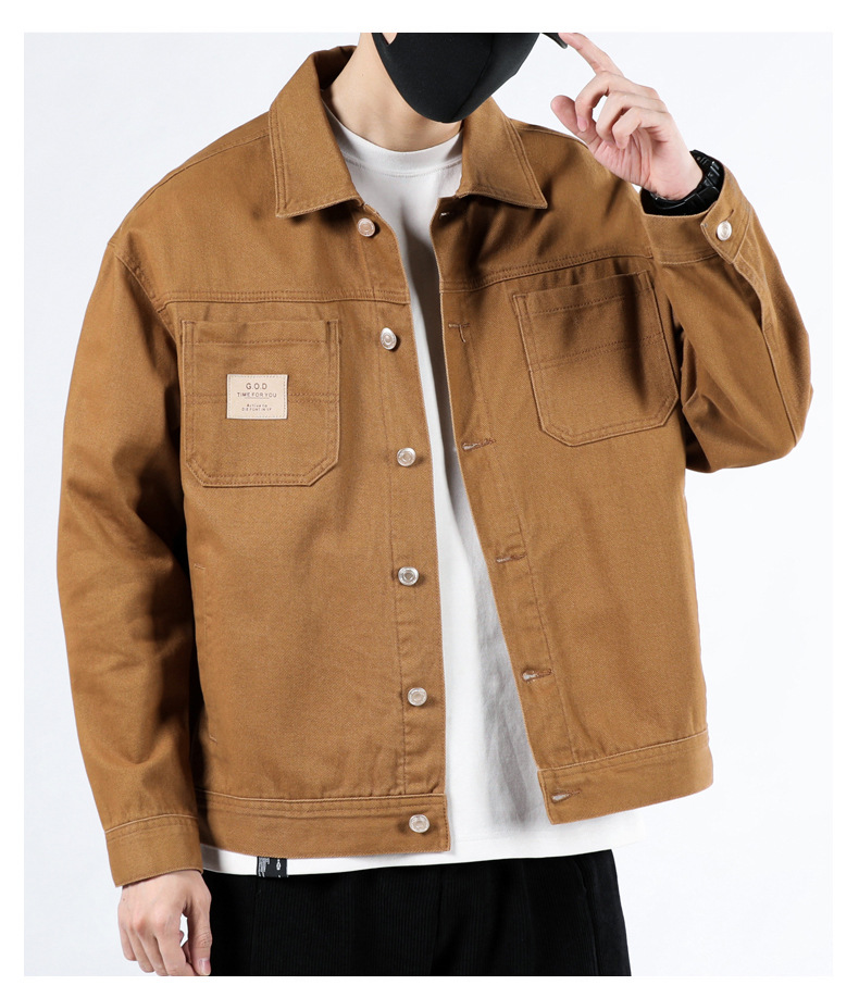 2023年秋季新款牛仔外套男士宽松潮牌帅气牛仔衣纯棉男工装夹克潮详情8