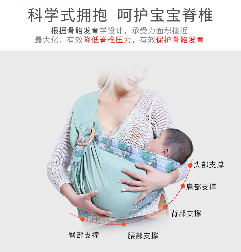 婴儿背巾西尔斯新生儿哺乳巾横抱式四季多功能夏季透气网背巾厂家详情3