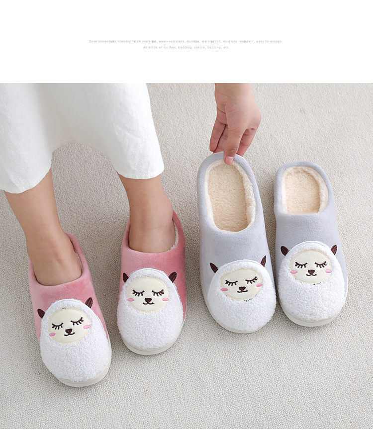 2020 New autumn and winter home slippers, indoor anti-slip and warm plush cotton slippers, cartoon cotton slippers for men and women pic 8
