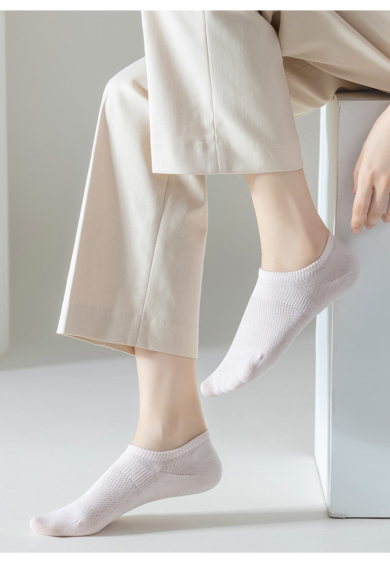 夏季网眼纯棉款女生真正手工缝合一体机针织袜短款隐形糖果色短袜详情18