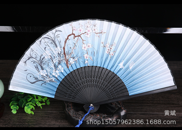 扇子折扇中国风舞蹈扇女夏季折叠扇古装日式小复古布古典古风折扇详情17
