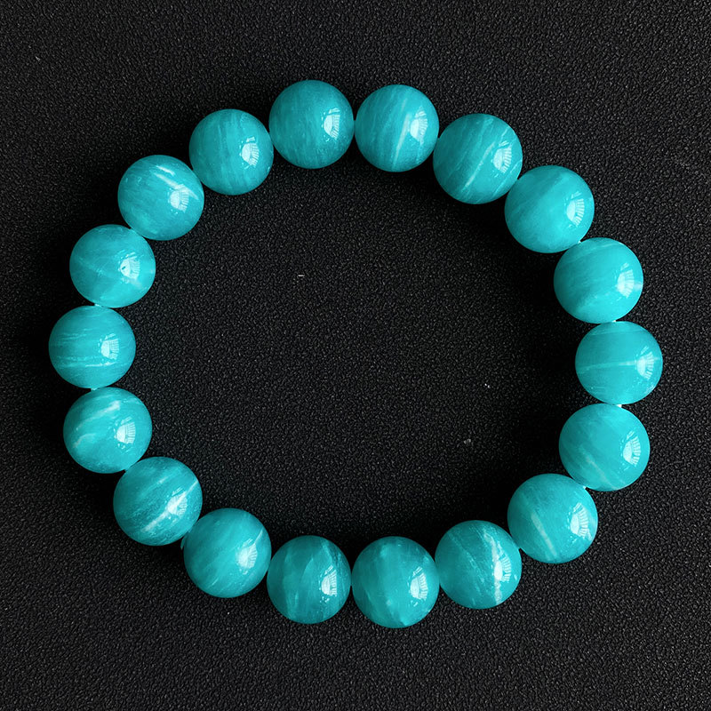 Jingyao Natural Old pit material blue-green Tianhe stone bracelet, Mozambique Amazon stone bracelet Crystal jewelry pic 12