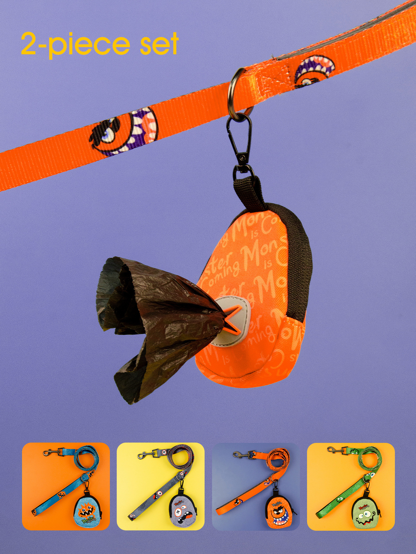 Cross-border factory direct delivery of Halloween set dog leashes and garbage bag storage bags, fashionable gifts for pets pic 2