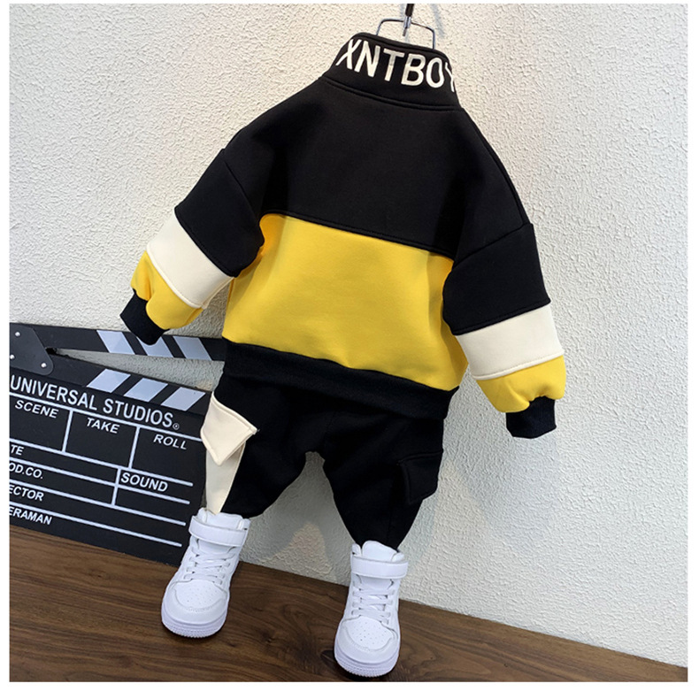 Spring and Autumn Korean version sports two-piece set, stylish and cool baby clothes for boys pic 9