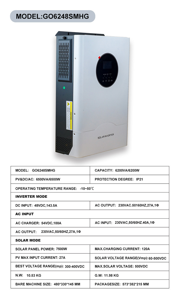 The Liqun solar reverse control integrated machine with a power of 6.2kw is equipped with an mppt solar controller and a hybrid control inverter pic 13
