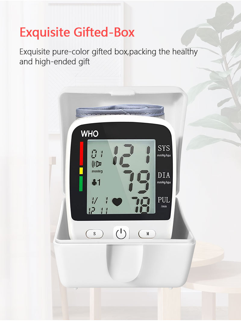 Foreign trade English version home fully automatic smart wrist electronic blood pressure monitor, lithium battery voice blood pressure monitor, blood pressure monitor pic 12