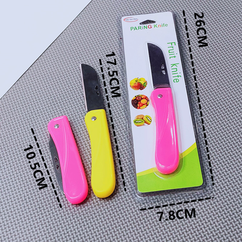 Factory direct supply of 1372 colorful folding knives, folding fruit knives, outdoor knives wholesale, 2-yuan supermarket pic 3