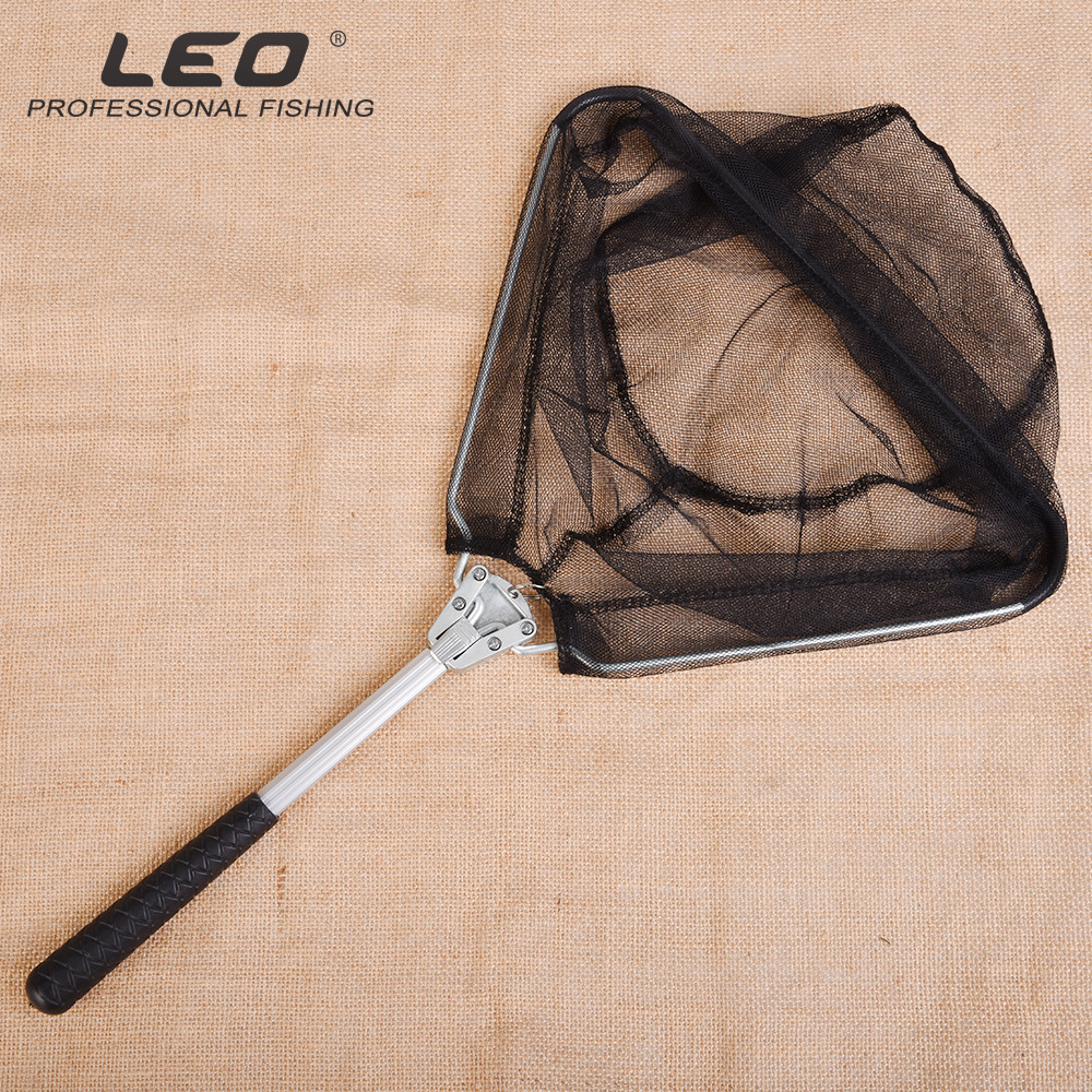 27972 LEO/ Leou [Aluminum Alloy Natural Color Triangular Mini Fishing Net] Flying fishing Folding hand-drawn fishing gear export pic 1