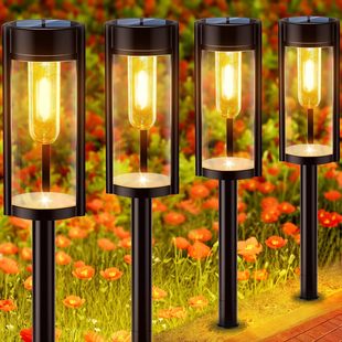LED solar 4-head lily flower lights, cross-border Amazon outdoor ground insertion lawn sensing courtyard landscape decorative lights pic 3