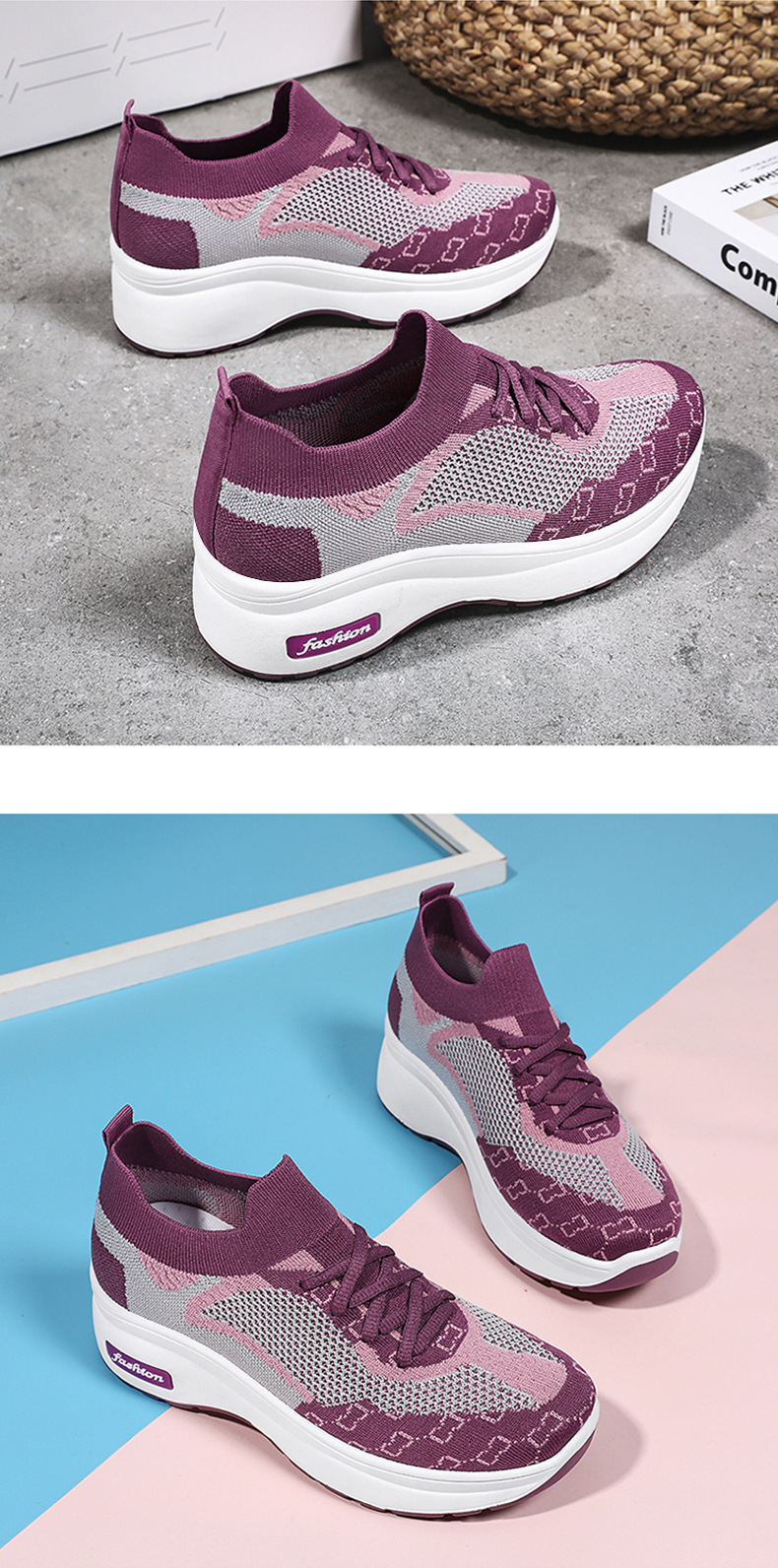 鞋子女春季新款飞织运动鞋外贸女鞋厂家跨境工厂直供厚底增高女鞋详情14