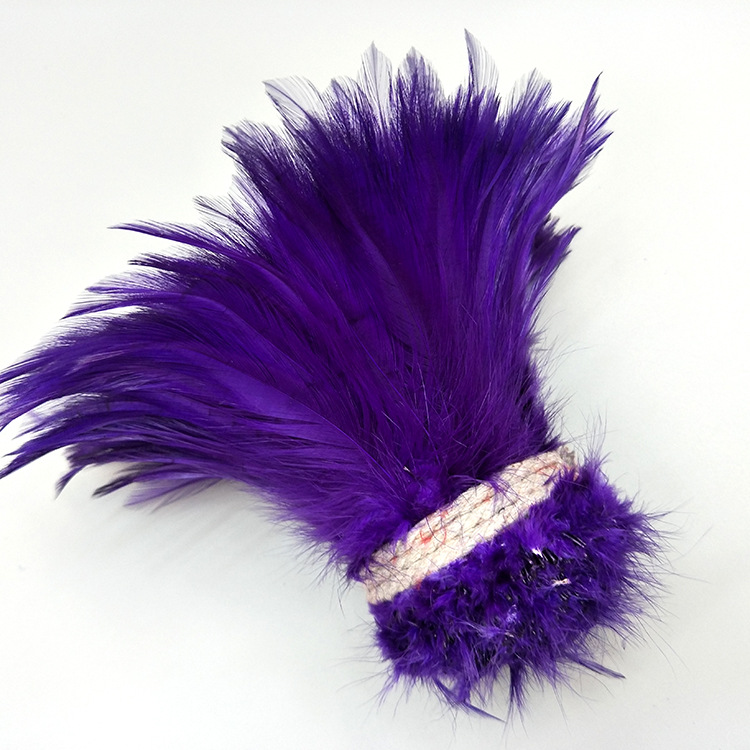 源头厂家供应5-6白项毛鸡毛卷 头花胸花DIY道具服装辅料 彩色羽毛详情18