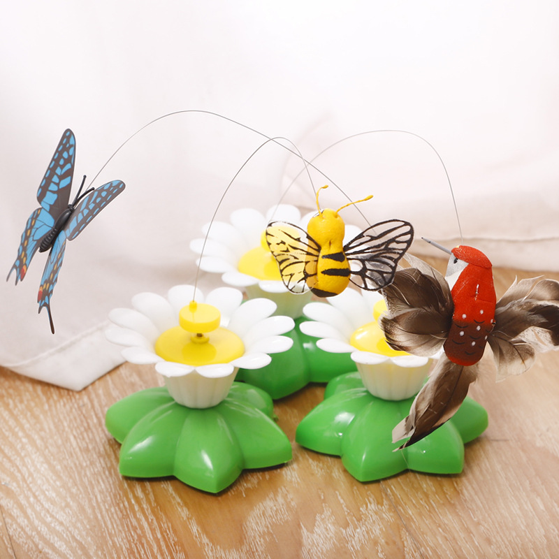 A fun, intelligent, automatic rotating cat toy with fluttering butterflies and flowers pic 21