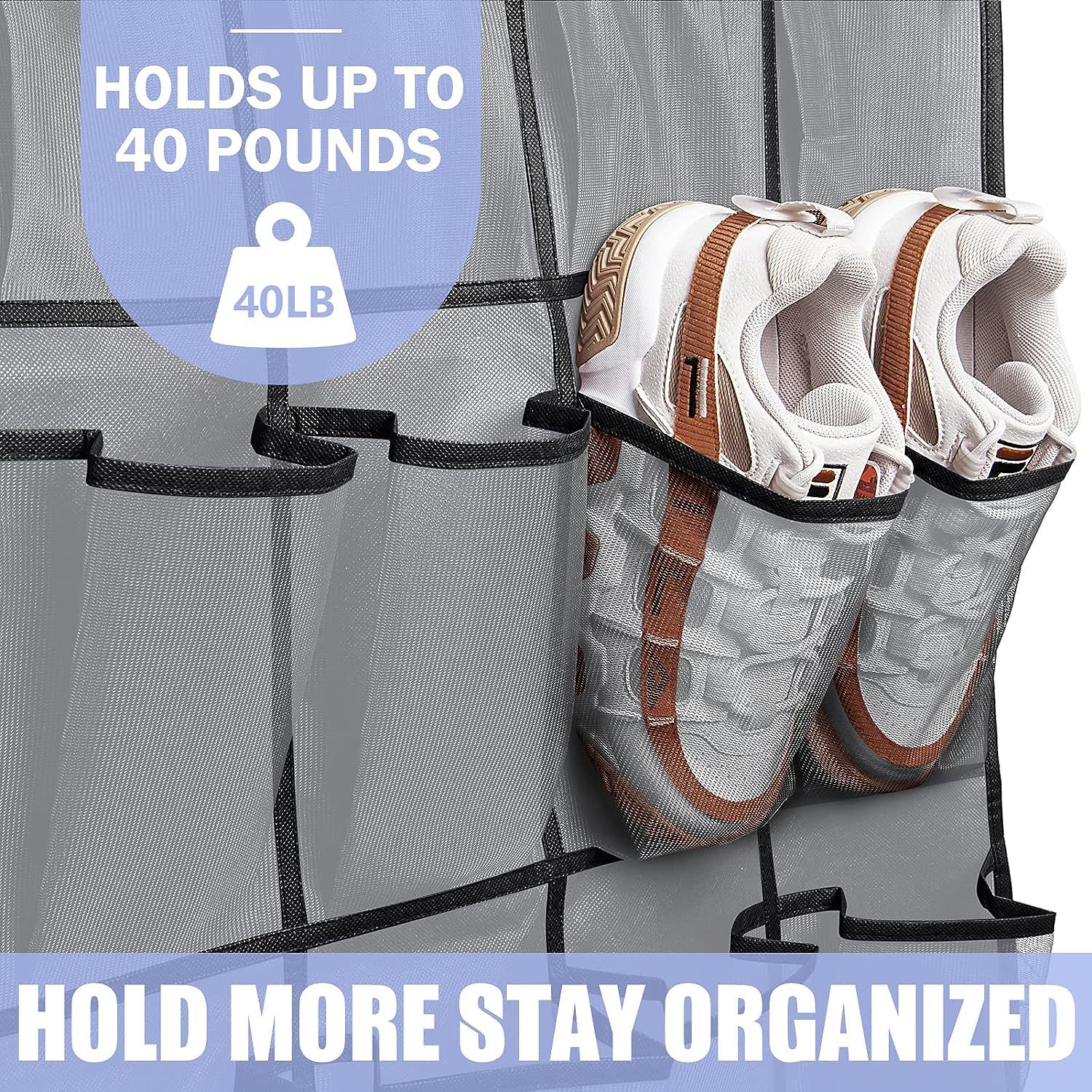 跨境热卖24格门后挂袋储物袋收纳袋鞋子收纳袋多层网格收纳挂袋详情50