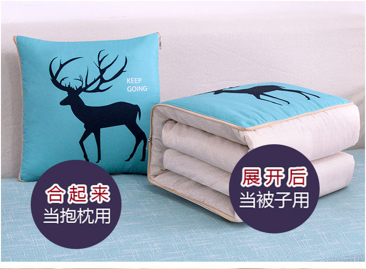 Dual-purpose, two-in-one, logo printed, multi-functional car sofa cushion quilt, advertising gift, throw pillow quilt pic 29