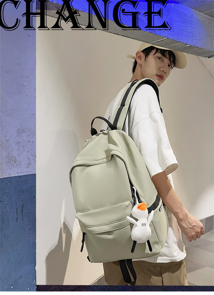 跨境2024新款男简约高中大学生双肩包女休闲大容量初中生旅行背包详情1