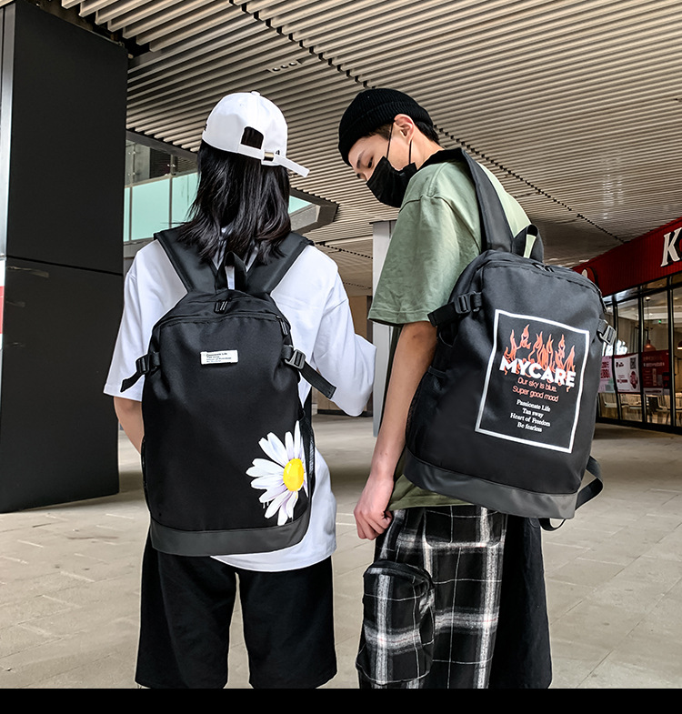 2021 Korean version fashionable couple style cartoon print cool backpack, large-capacity trendy schoolbag for junior and senior high school students pic 14