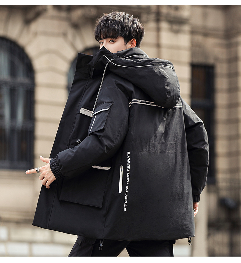 工装羽绒服男中长款2022年冬季新款男士保暖外套百搭男装潮牌上衣详情19