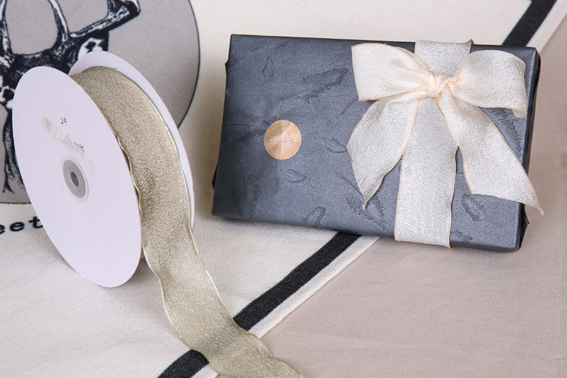 Dingxin fish tail Ribbon wholesale Korean version wave-burned edge yarn ribbon handcrafted hair accessory bow gift box packaging ribbon pic 18