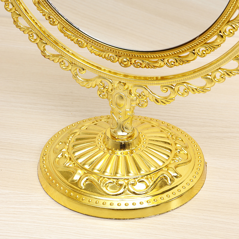 New round makeup mirror in stock, European-style small double-sided dressing mirror, retro detachable and rotatable makeup mirror pic 5