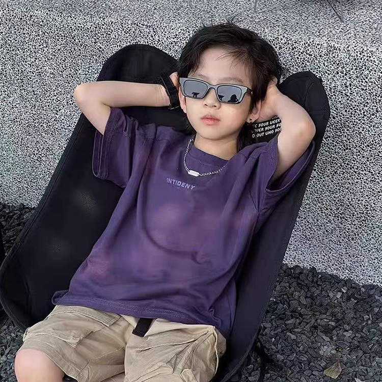 男女童短袖t恤夏装新款洋气圆领印花帅气中大童半袖上衣夏季童装详情4