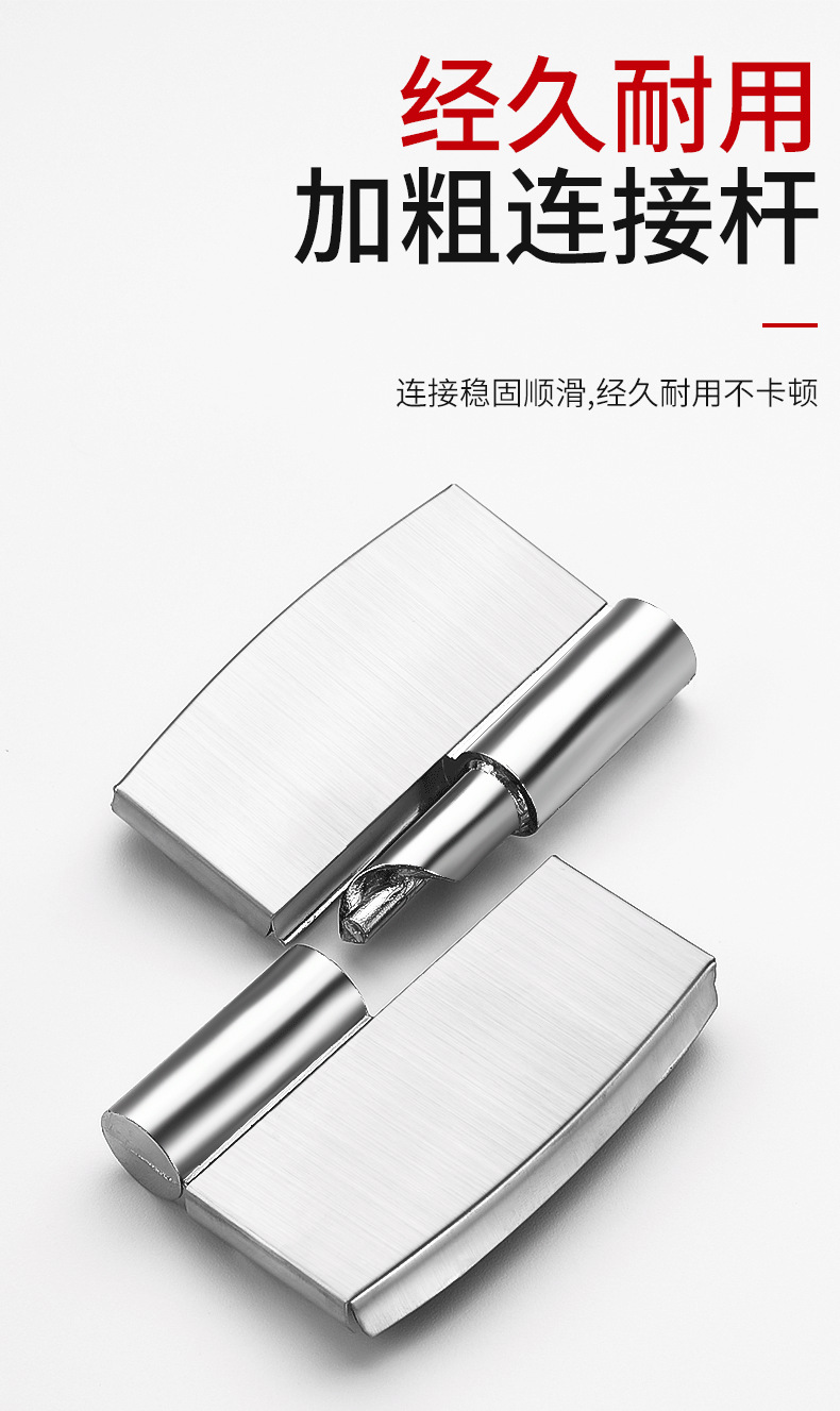 卫生间隔断五金配件平门叠门合页 304不锈钢公共厕所自动闭门铰链详情4