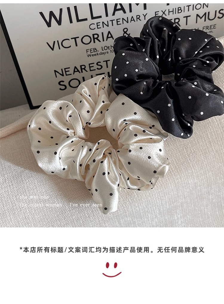 Korean-style polka dot large intestine hair band, a new versatile and popular hair tie for women, a high-end hair tie and hair accessory pic 5