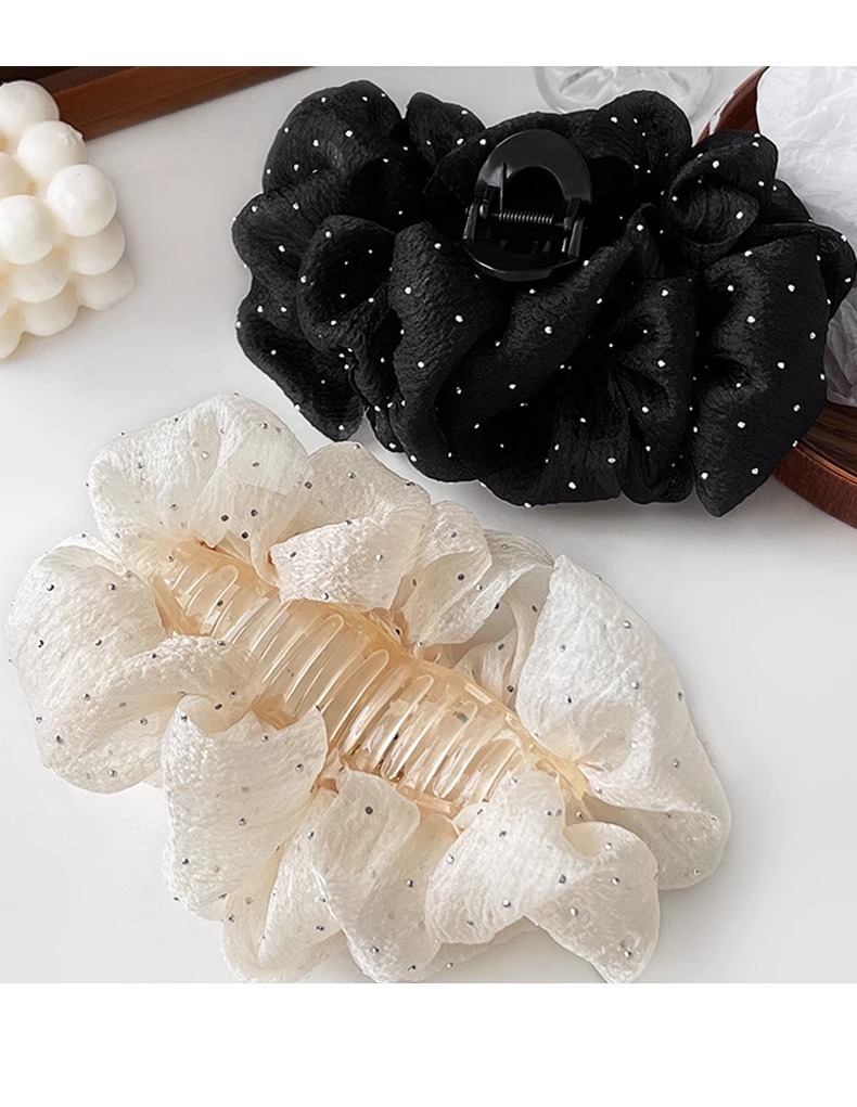 2024 New style bubble mesh double-sided bow clip headpiece, hair clip, women's back hairpin, large hair accessory pic 8