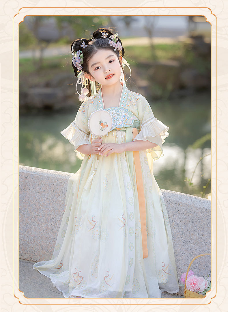 国潮女童汉服2025夏季新款儿童高端古装日常襦裙小女孩唐装连衣裙批发详情10