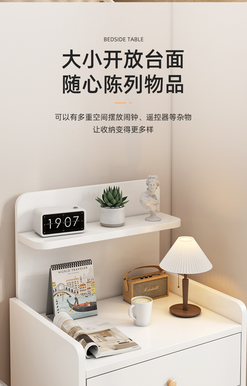Bedside table, simple and modern household storage cabinet with lock, mini storage cabinet, small bedroom bedside cabinet pic 6