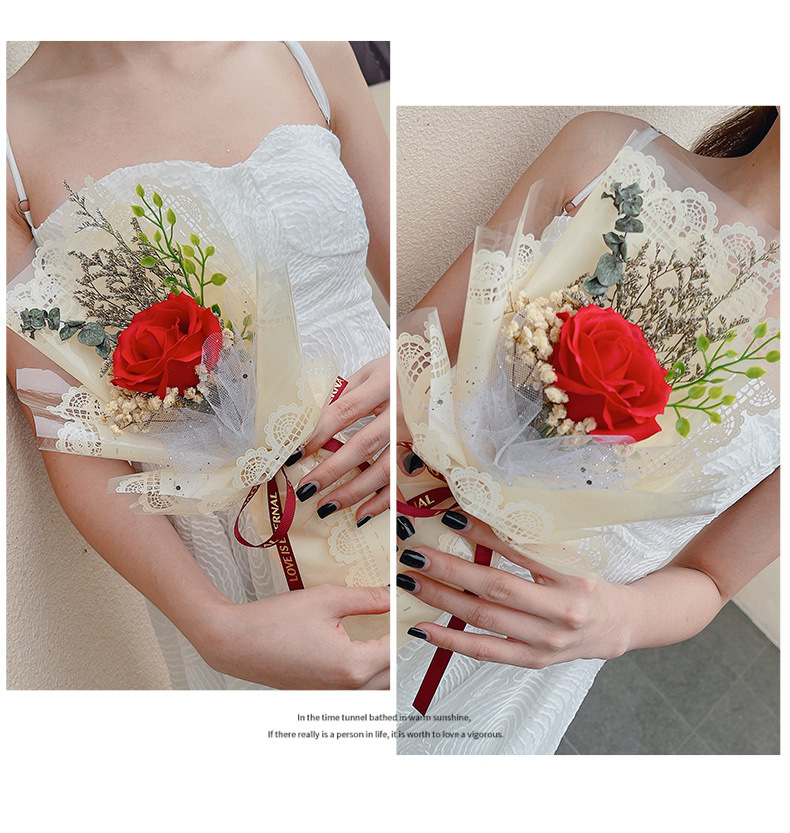 情人节礼物新款花束满天星玫瑰花束创意型花束礼物详情10