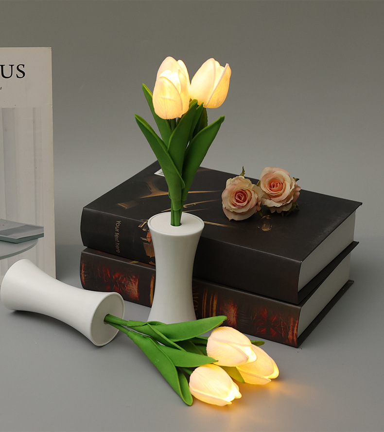 New led tulip night light, indoor decoration, bedside decoration, ins sleep light, simulated flower atmosphere light pic 9