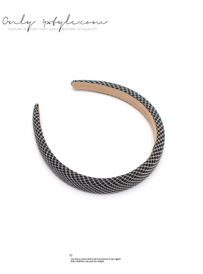 复古法式小香风宽边海绵发箍小方格增高颅顶秋冬外出压发饰头箍女详情14