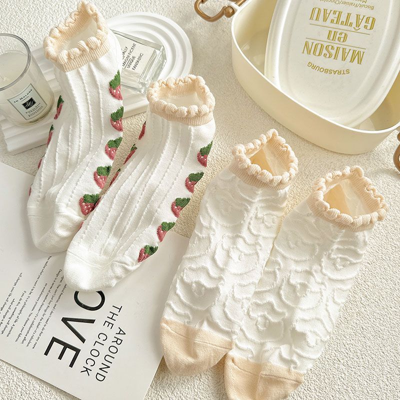 袜子地摊一件代发船袜女春夏花边短袜低腰浅口可爱少女学生袜百搭休闲潮袜一件代发详情14