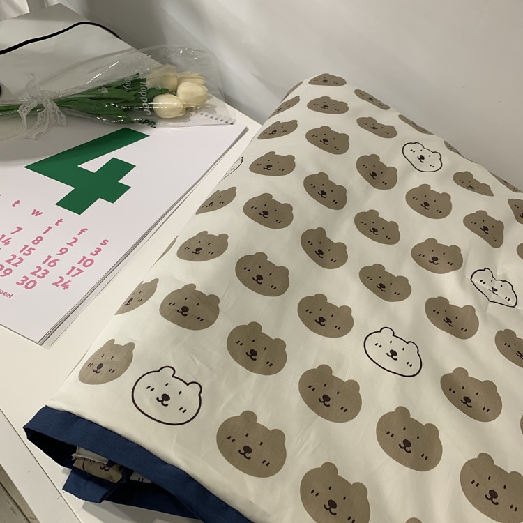 ins可爱姜饼人小熊儿童夏被60s长绒棉幼儿园宝宝可水洗卡通空调被详情5