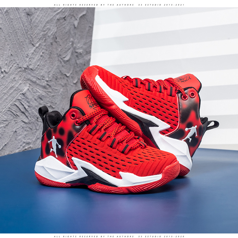 跳跳虎品牌童鞋2022夏季新款男童篮球鞋韩版飞织透气儿童运动鞋子详情14