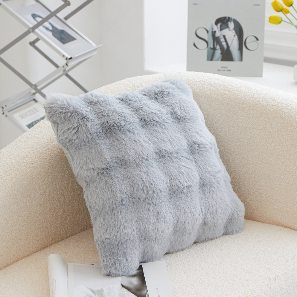 泡泡绒毛绒靠垫套居家沙发现代简约仿兔毛抱枕套卧室床头装饰抱枕详情20
