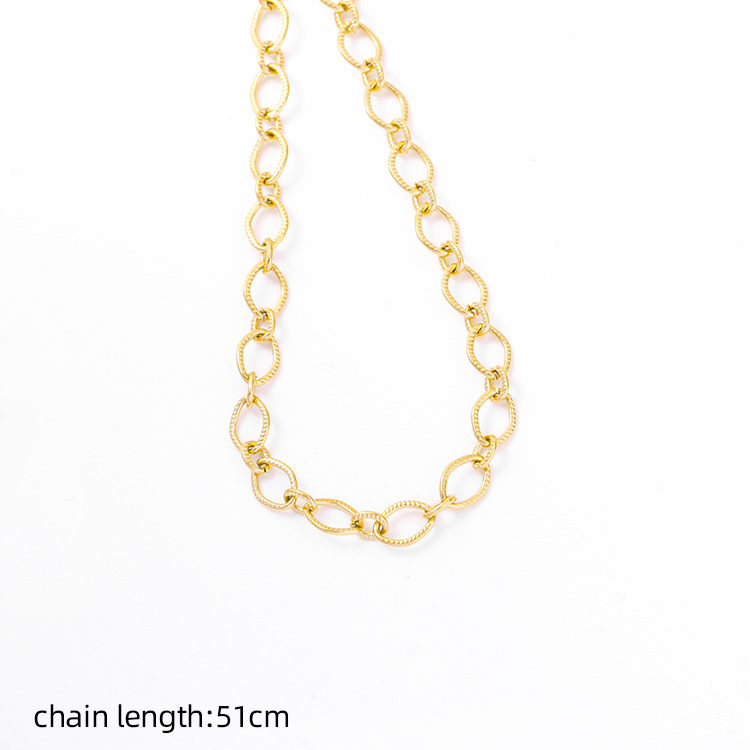 Niche design, personalized titanium steel necklace, collarbone chain, cold female style, golden DIY accessory, bare chain, hanging accessory pic 4