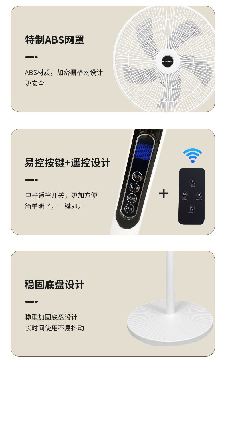 风扇落地扇家用立体式办公宿舍大风力工厂礼品批发遥控定时电风扇详情18