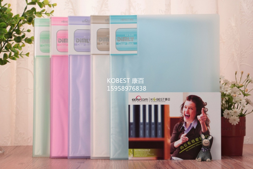 Kangbai candy-colored 20-page transparent information booklet, A4 insert bag, file bag, folder 3022 pic 32