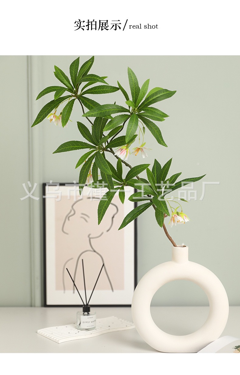3D打印仿真水石榕现代家居餐厅装饰带花麻醉木造型插花造景假绿植详情7