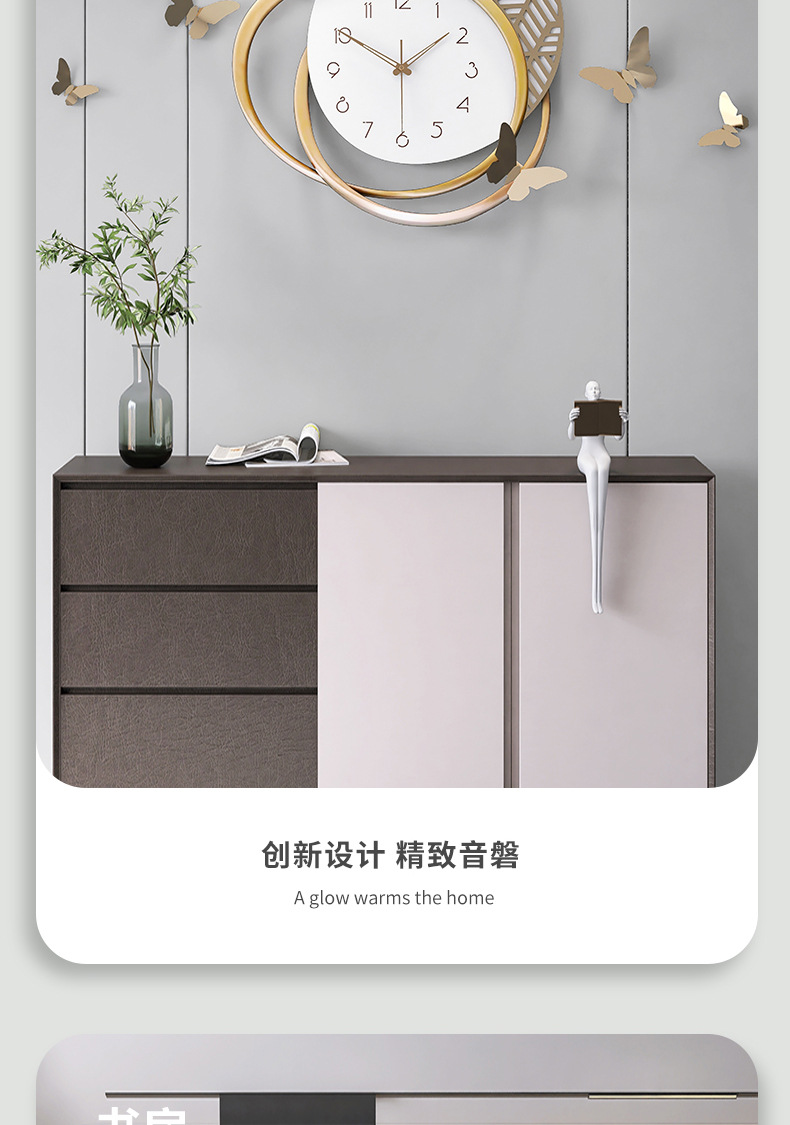 Reloj decorativo reloj de pared sala de estar simple nórdico creativo moderno colgante de pared reloj de lujo creativo reloj de pared pic 8