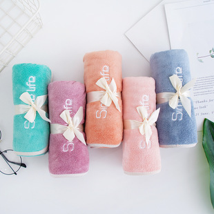 珊瑚绒伴手礼毛巾批发方块吸水毛巾洗脸巾伴手礼婚庆礼卡片毛巾详情10