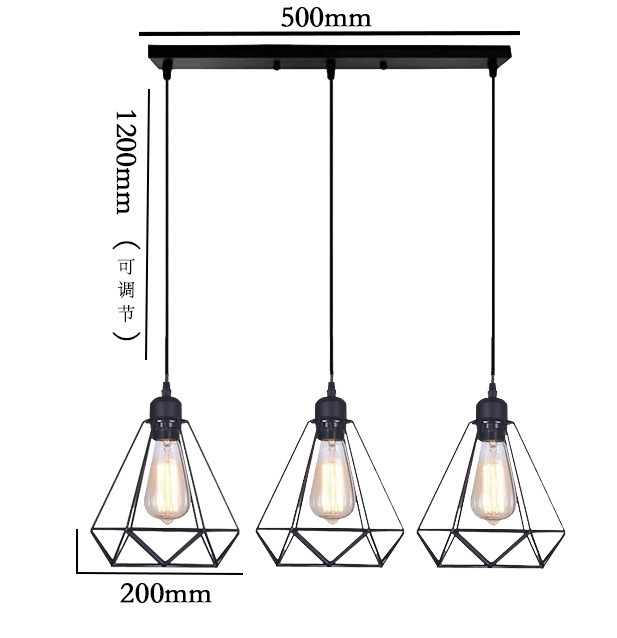 餐厅吊灯复古轻奢简约现代吸顶北欧饭厅餐桌灯吧台创意钻石灯具详情7