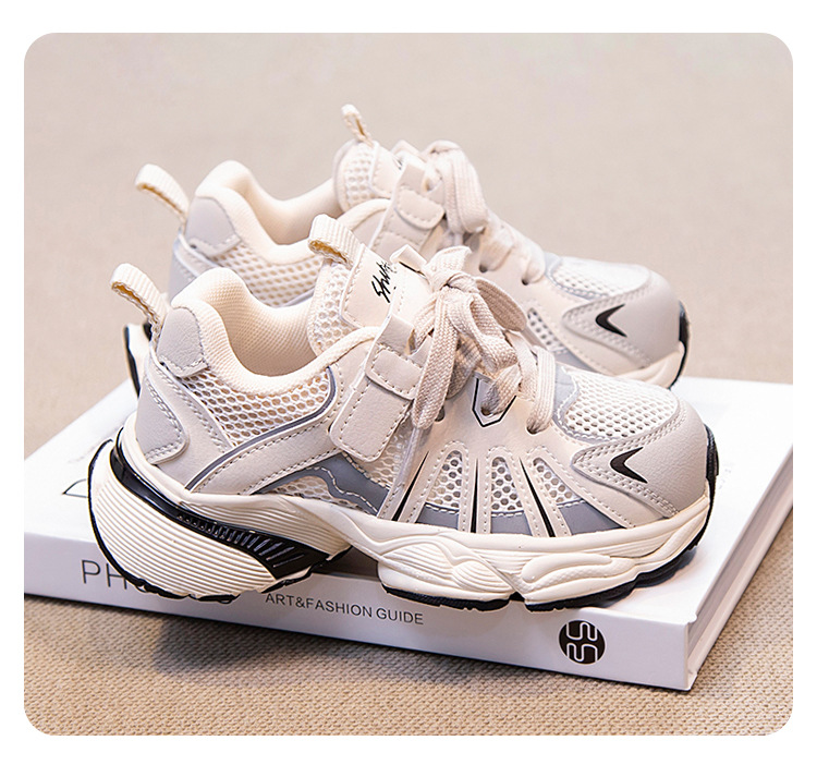 儿童运动鞋春秋2024新款女童老爹鞋大童鞋子男童春款网鞋网面透气详情24