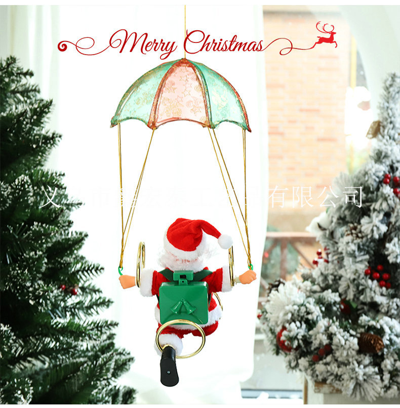 Electric skydiving Santa Claus parachute somersault doll Christmas pendant toy Electric Santa Claus manufacturer wholesale pic 19