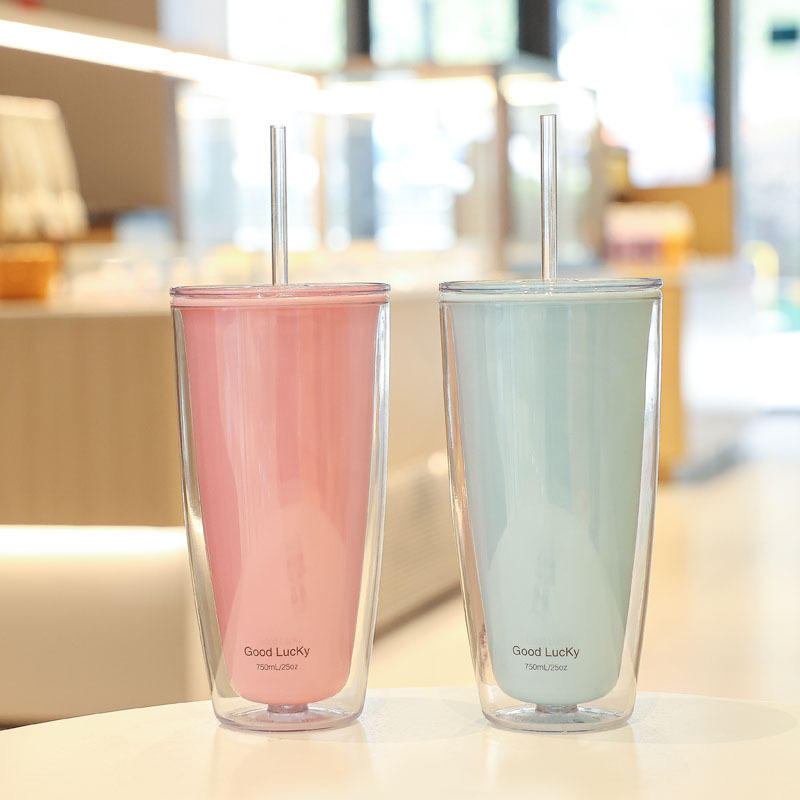 便携家用办公大容量夏季高颜值吸管水杯女童学生夏天可爱塑料水杯详情6