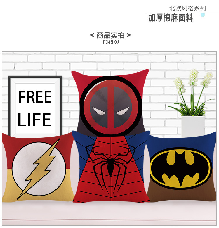 New linen custom-made pillowcases featuring superhero cushions, Captain America, and Iron Man, with pictures provided pic 14
